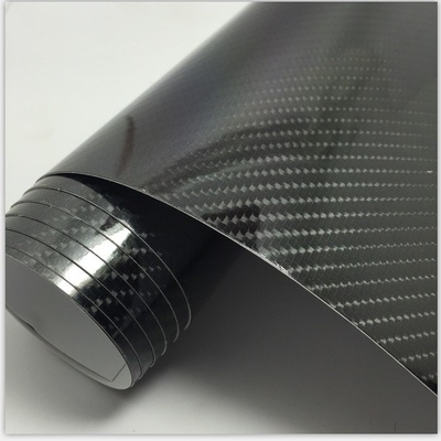 5D Fibra de carbono negra Accesorios interiores de PVC Materia prima para automóviles Motocicletas