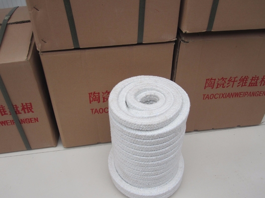 Cuerdas redondas trenzadas de fibra cerámica de 3-60 mm personalizables 6 mm para aplicaciones de temperatura