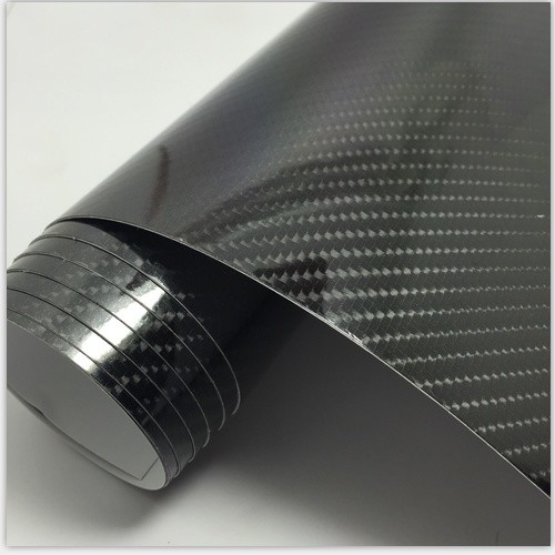 5D Fibra de carbono negra Accesorios interiores de PVC Materia prima para automóviles Motocicletas